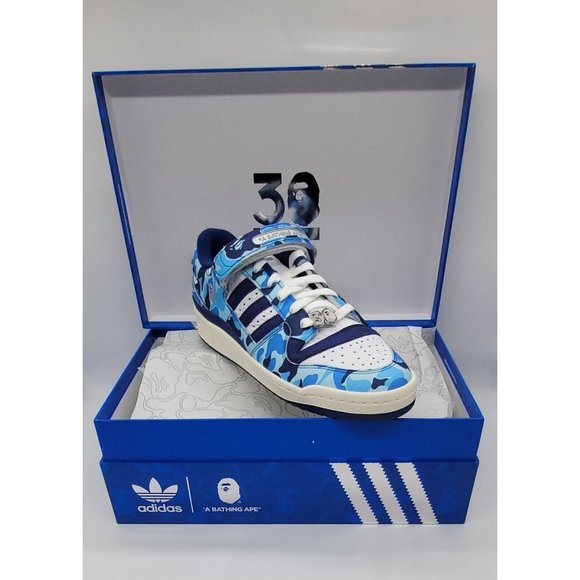 Adidas Bape x Forum Low 84 \'30th Anniversary- Blue\' Sneakers ID4772 main image 15